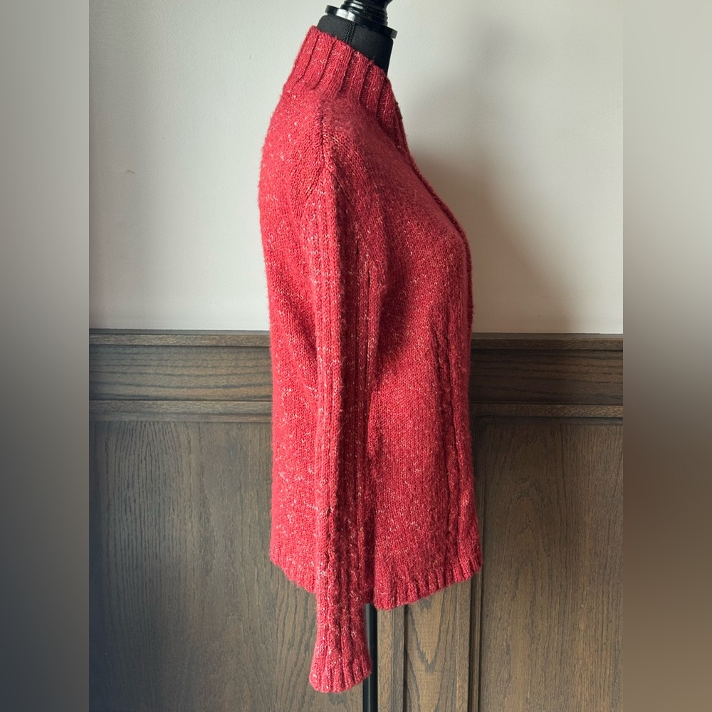 ALPS deep red vintage soft zip up sweater L - Picture 5 of 8